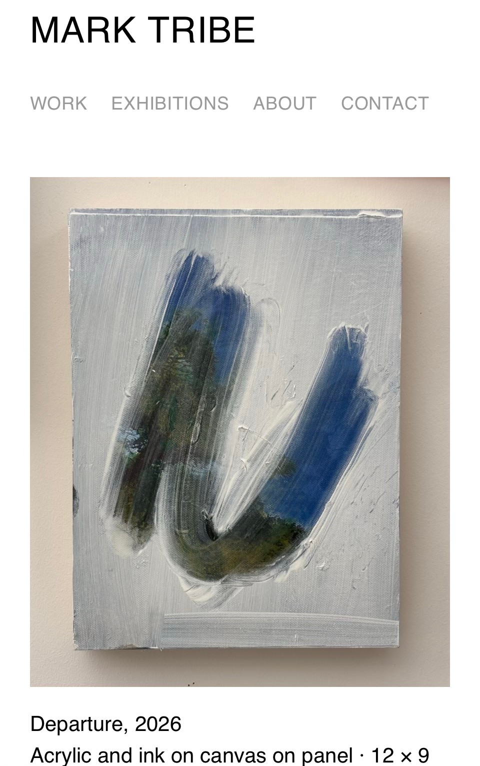 Mark Tribe’s website, showing the painting Departure